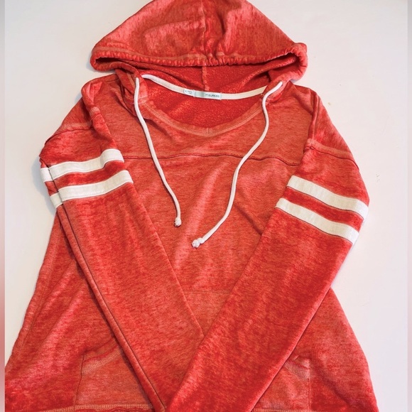 Maurices Tops - Maurice’s distressed hooded sweatshirt. Burnt orange small